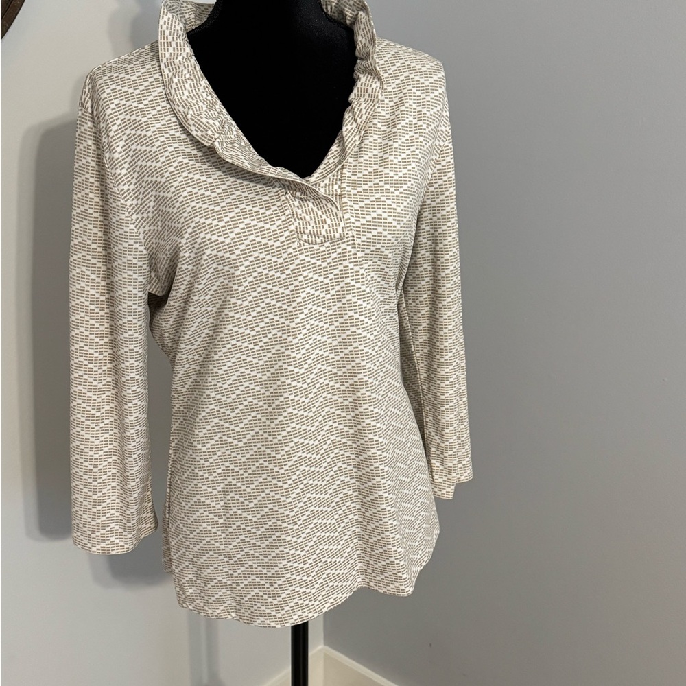 J. McLaughlin Cream Cowl Neck Top